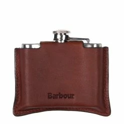 Barbour 4oz Hip Flask Brown