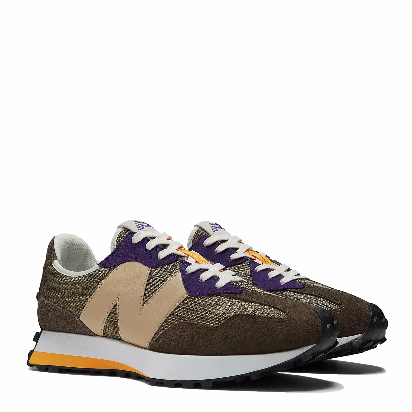 New Balance 327 Trainers True Camo / Black Plum - Image 3