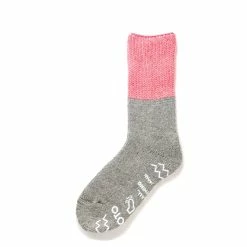 RoToTo Teasel Socks Pink / Light Gray