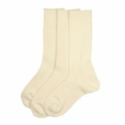 Rototo Organic Daily 3 Pack Ribbed Ecru