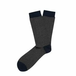 Sunspel Organic Cotton Socks Navy / Caper Twist
