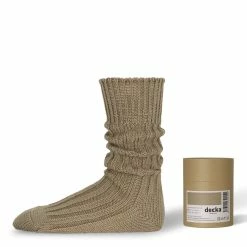 Decka Cased Heavyweight Plain Socks Beige