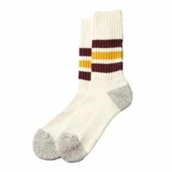 Rototo Coarse Ribbed Old School Bordeaux / Yellow